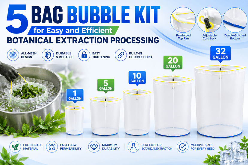 5 Bag Bubble Kit for Easy and Efficient Botanical Extraction Processing